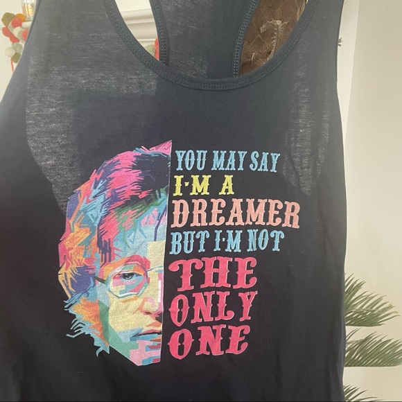 John Lennon “Imagine” navy racerback tank, XXL - Picture 2 of 3